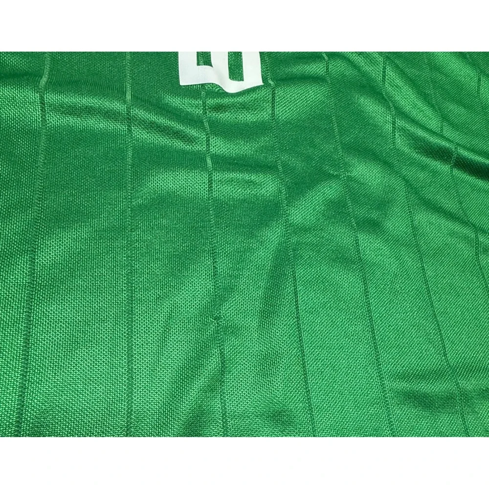 Vintage Adidas Soccer Jersey Green White Stripe Number 4 Made in USA Mens Large